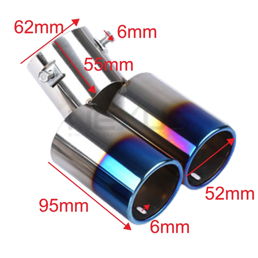 Nexus Car Exhaust Tip Titanium Stainless Steel Muffler Axia Myvi Alza