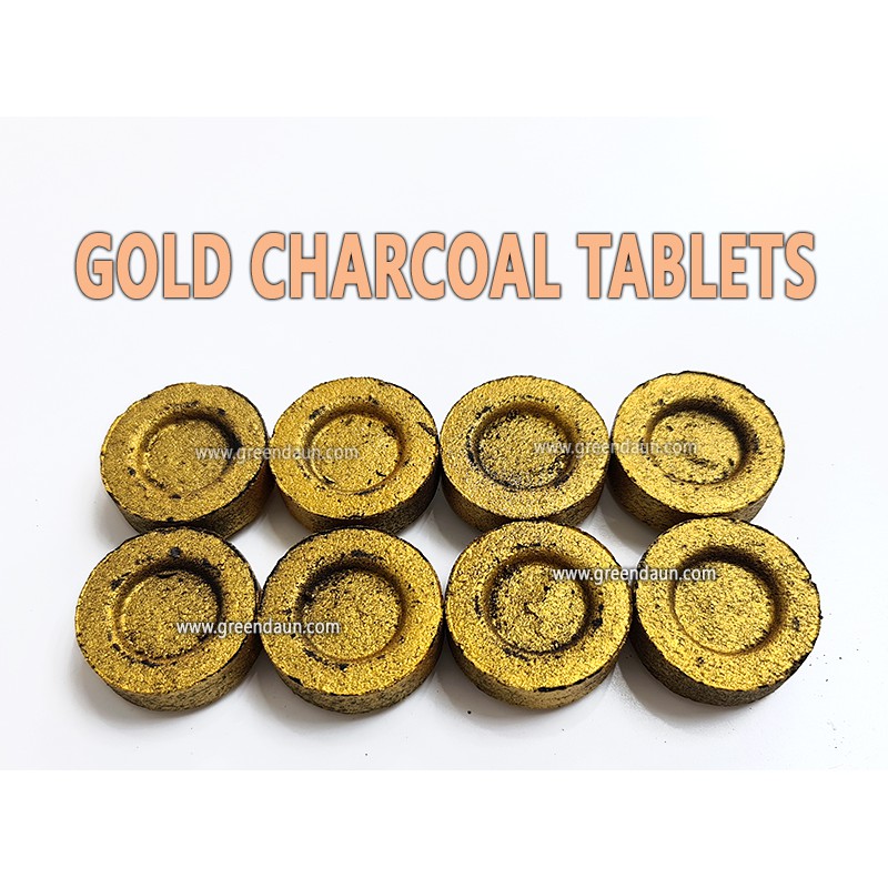 Gold Charcoal Tablets Disc for Burning Resin Herbs 10 Pcs Smudging ...