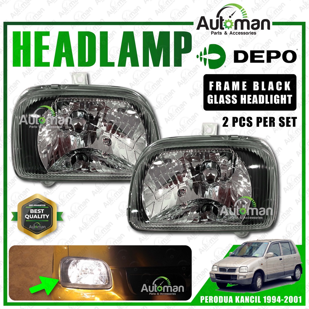 Perodua Kancil 1994 2001 Front Headlamp Head Lamp Light Smoke Glass