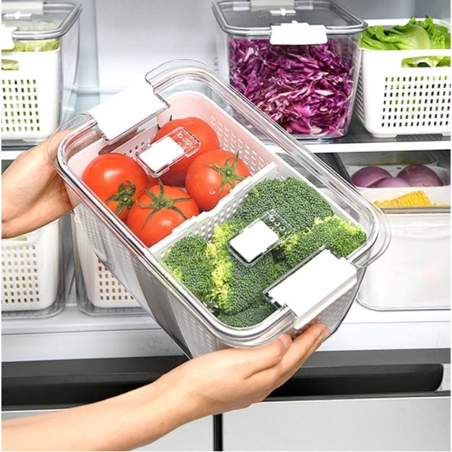 Ready Stock Refrigerator Fruit Vegetable Drain Plastic Storage Box   6a6f04bf4eb4df1afc7c62adb24d2b92