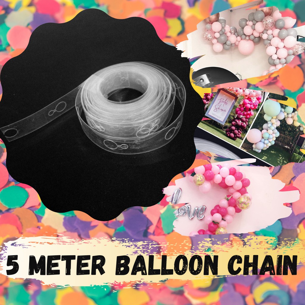 5 Meter Balloon Double Hole Arch Flexible Chain Balloon Strip For