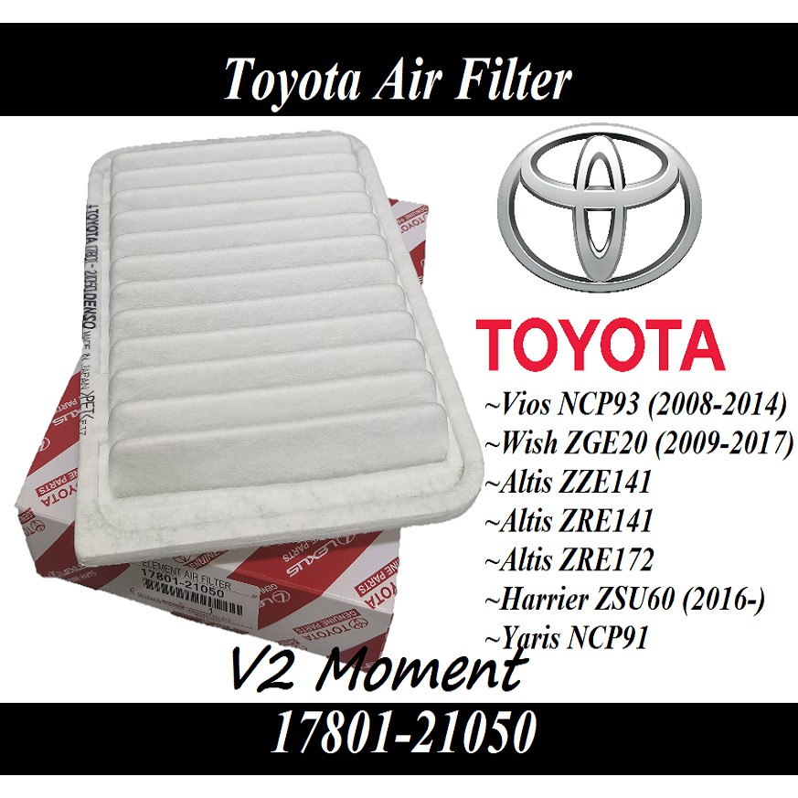 Air Filter Toyota Vios Ncp93, Altis 08~ (17801-21050) | Shopee Malaysia