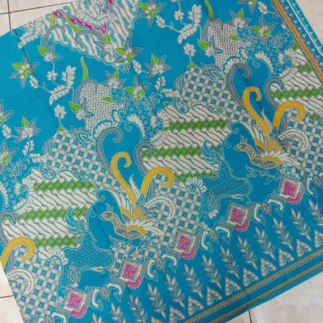 Solo batik Cloth parang kawung Peacock Blue Base | kain batik solo ...