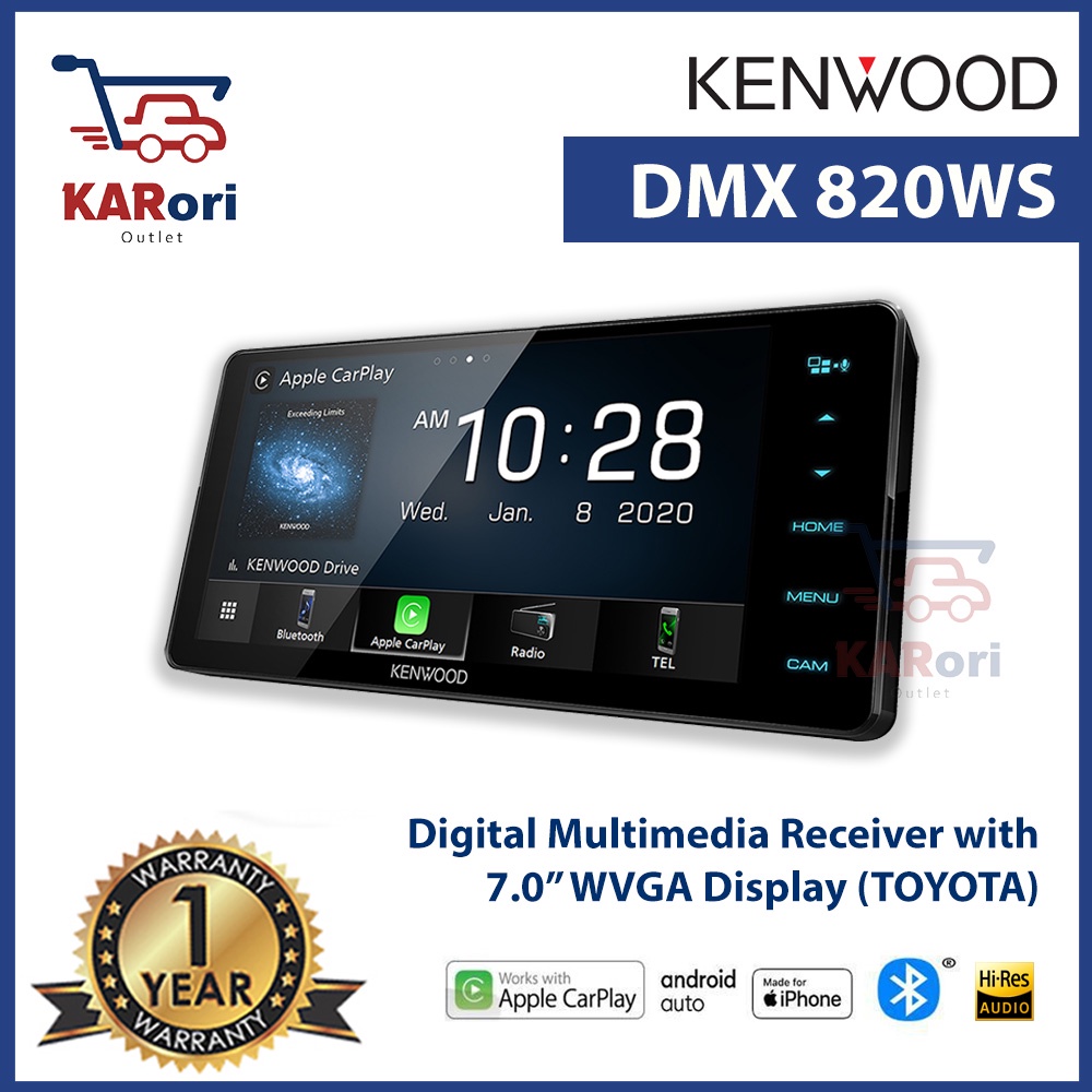 KENWOOD DMX820WS 7.0” WVGA DISPLAY APPLE CARPLAY & USB ANDROID AUTO 7