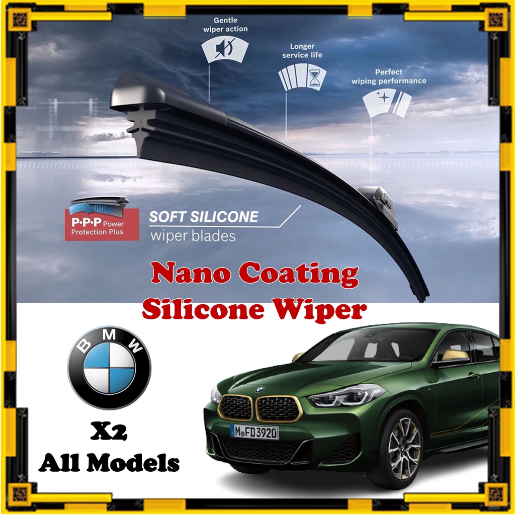 BMW X2 - Nano Coating Soft Silicone Car Wiper Blades - 1 Pair ...