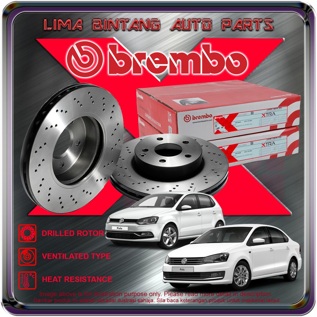 Volkswagen Polo MK5 1.2 1.4 TSI GTI , Vento Front Drilled Sport Brake