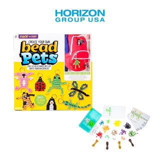 Made By Me Create Your Own Bead Pets by Horizon Group Usa, Includes Over  600 Pony Beads, 6 Key Rings, Storage Box & Much More