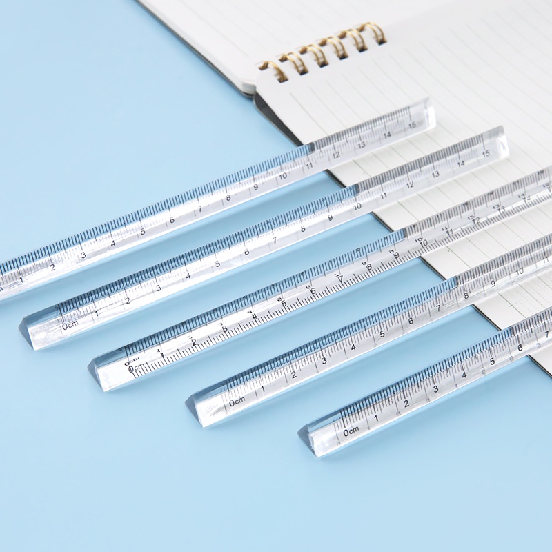 SS Cute Triangle Ruler Transparent Ruler Acrylic Ruler Pembaris ...