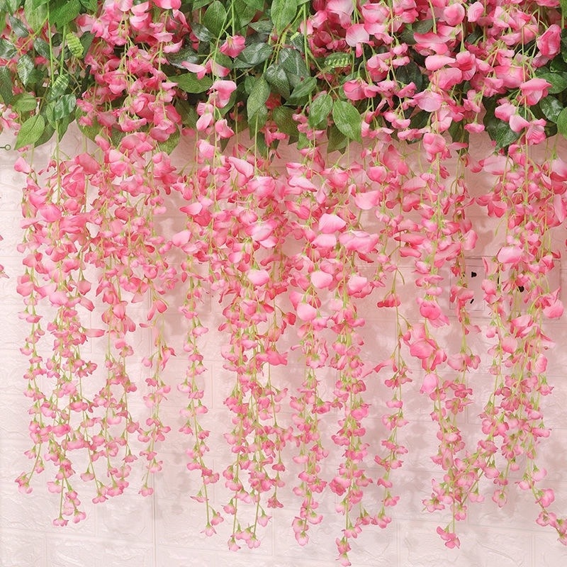 3pcs Fake Grass Flower 110cm Wisteria Artificial Flower Ratta Hanging ...