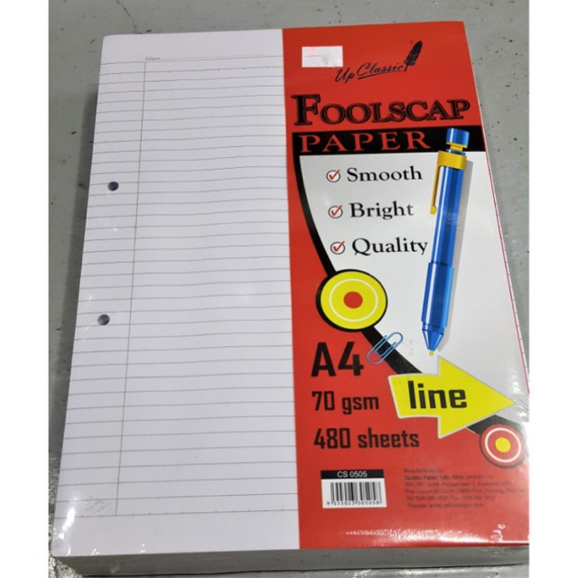 A4 450 Sheets Foolscap paper (70gsm)/ A4 450 keping Kertas Kajang
