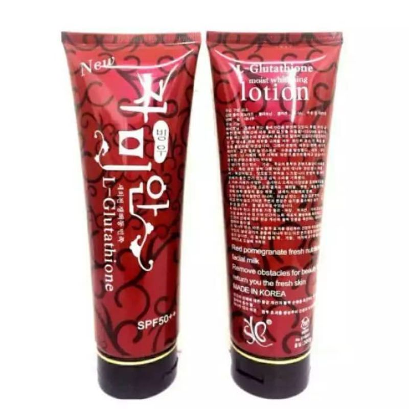 l glutathione moist whitening lotion spf 50 L-Glutathione Moist Whitening Body lotion Red SPF50 300G