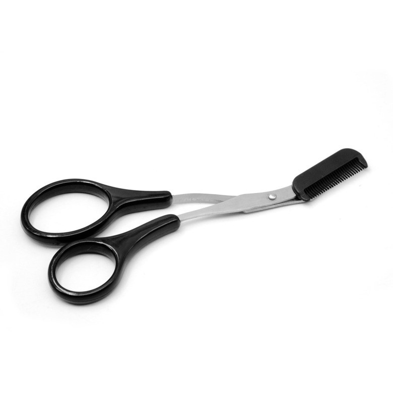 3PCS Comb Eyebrow Scissors Beauty Scissors Eyebrow Trimming Meniscus Tools  Set