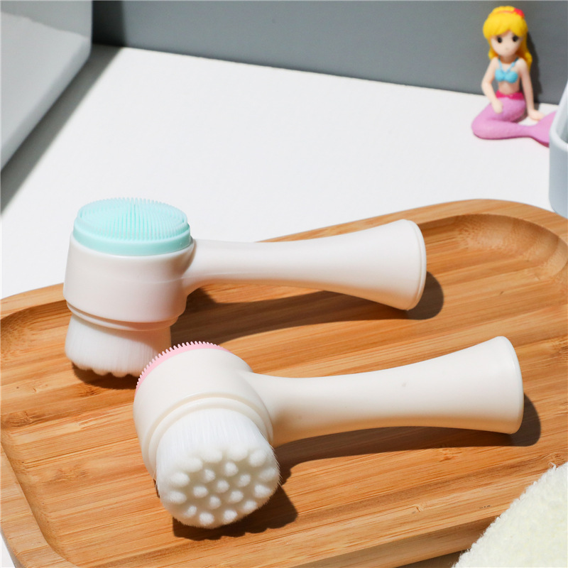 Doublesided Face Cleansing Brush Soft Silicone Facial Cleaning Massage