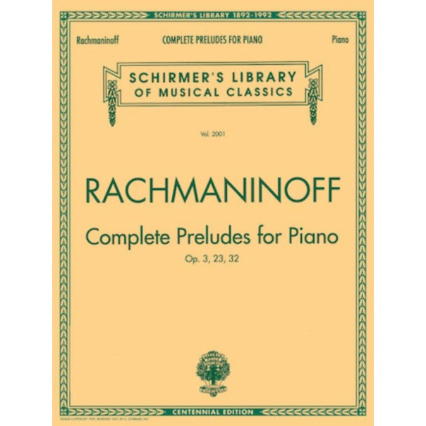 RACHMANINOFF Complete Preludes For Piano Op.3, 23, 32 (Schirmer's ...