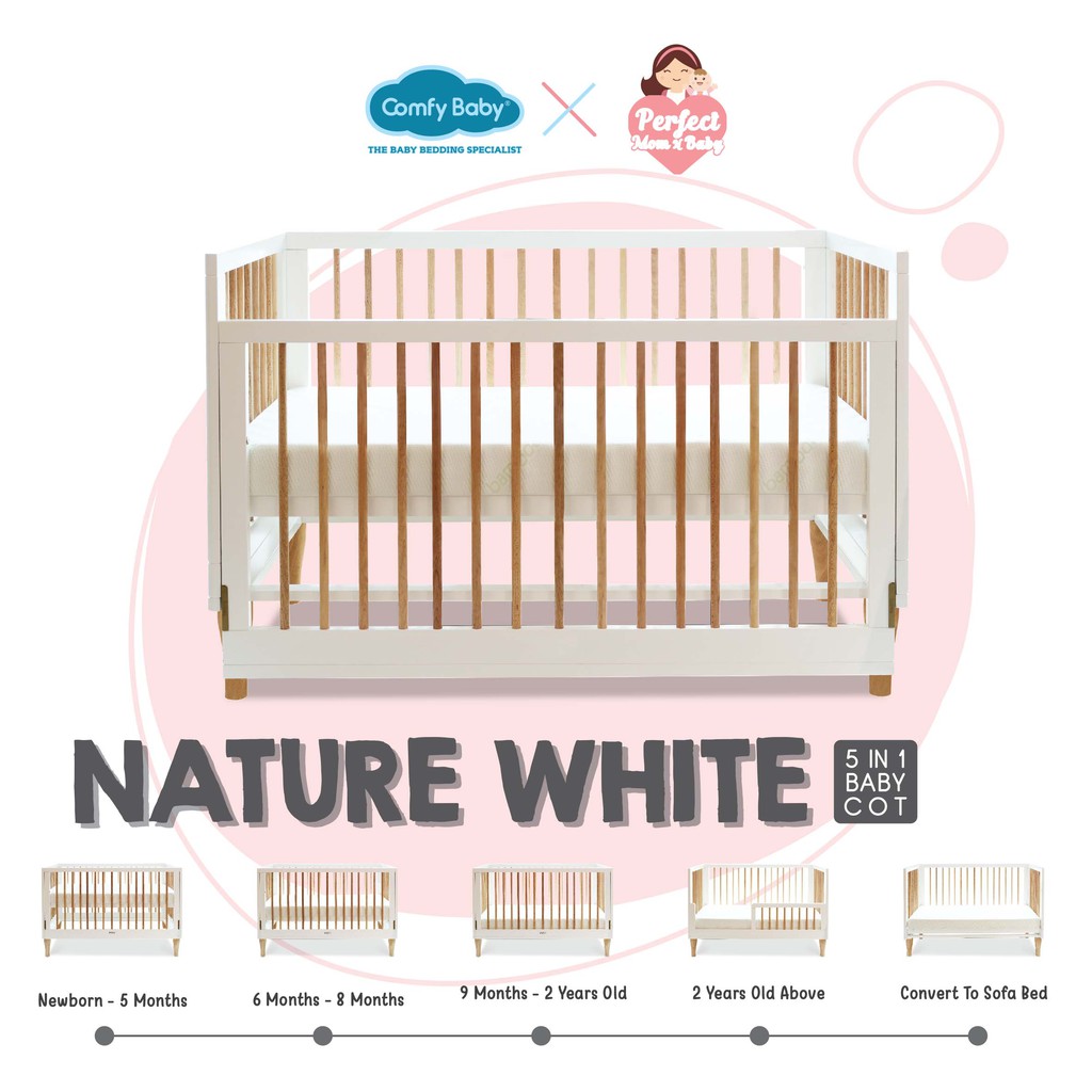 COMFY BABY LUCA WOODEN BABY COT 70X130CM MATTRESS MOSQUITO NET Shopee Malaysia