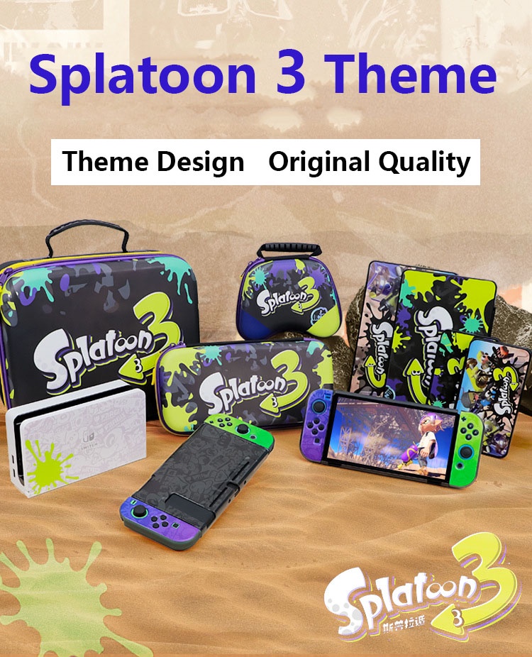 Nintendo Switch Splatoon 3 Theme Protective Case Storage Bag for Switch ...