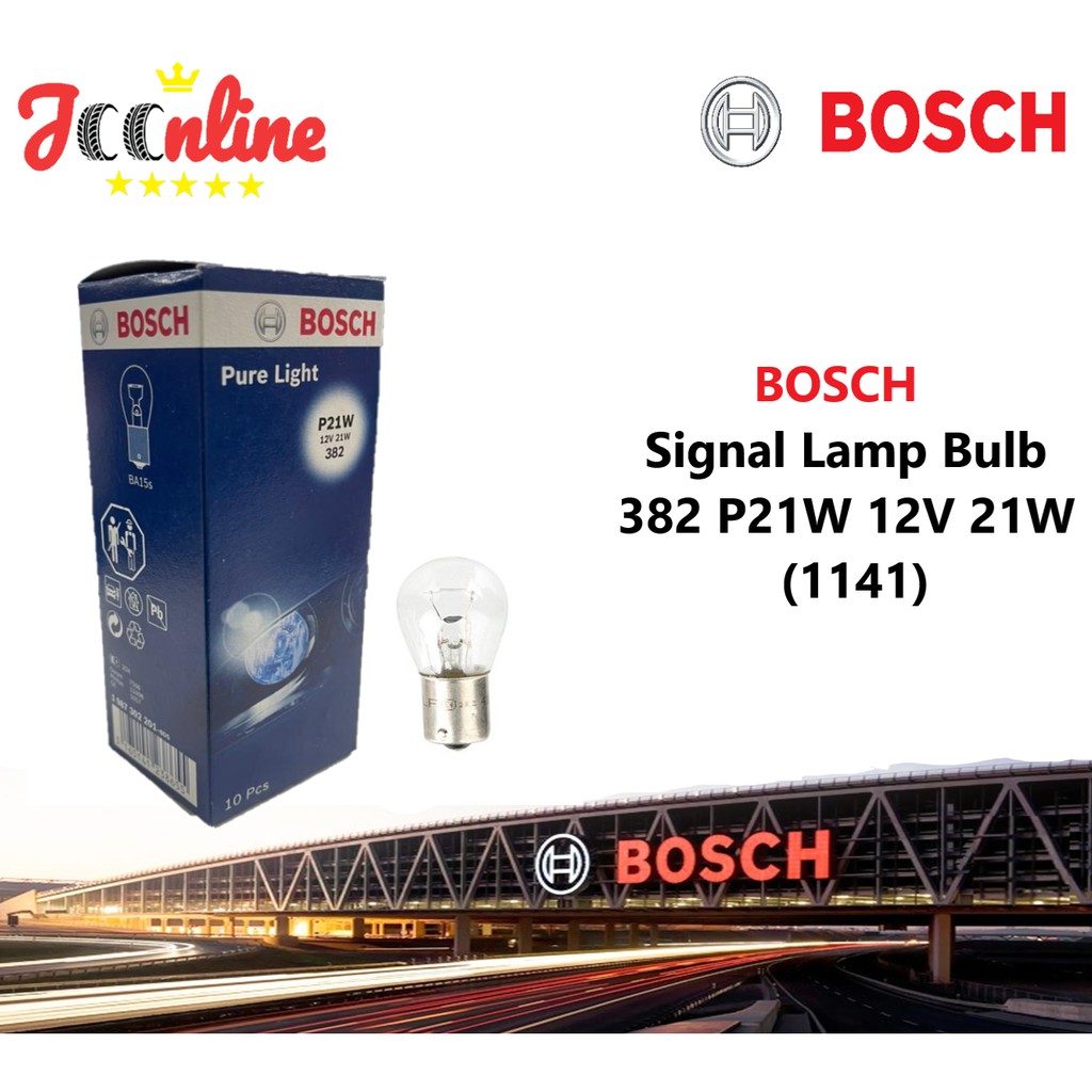 BOSCH Signal Lamp Bulb Pure Light 382 P21W 12V 21W (1141) (1LEG