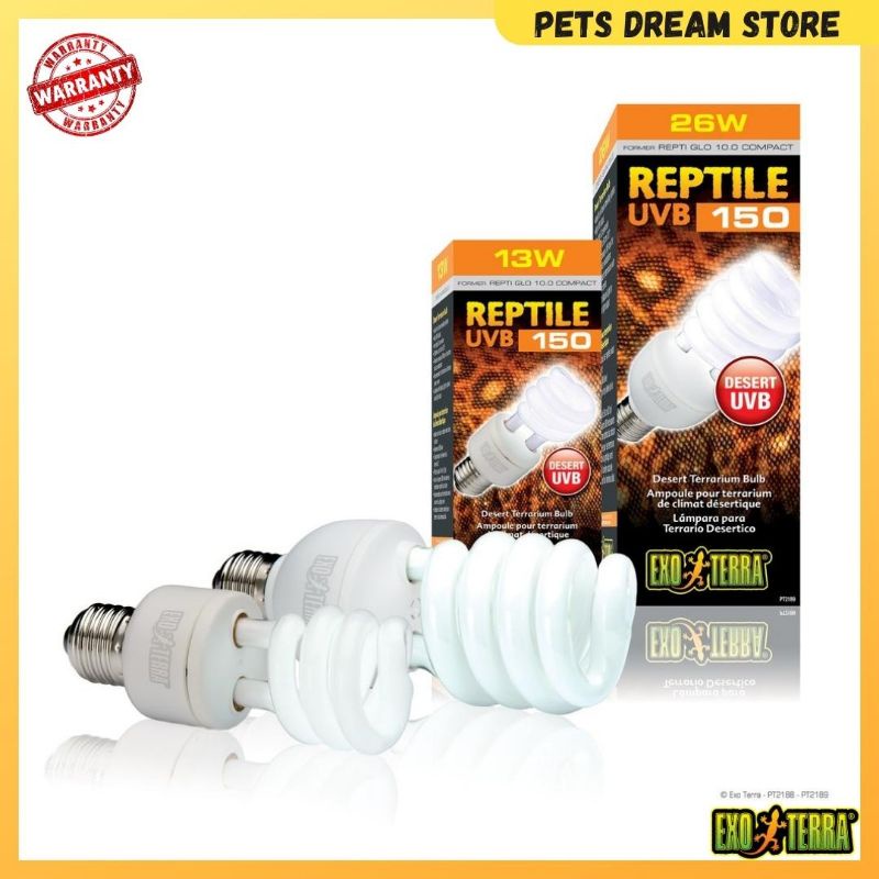 EXO TERRA REPTILE UVB150 DESERT TORTOISE UVB LAMP REPTILE UVB BULB