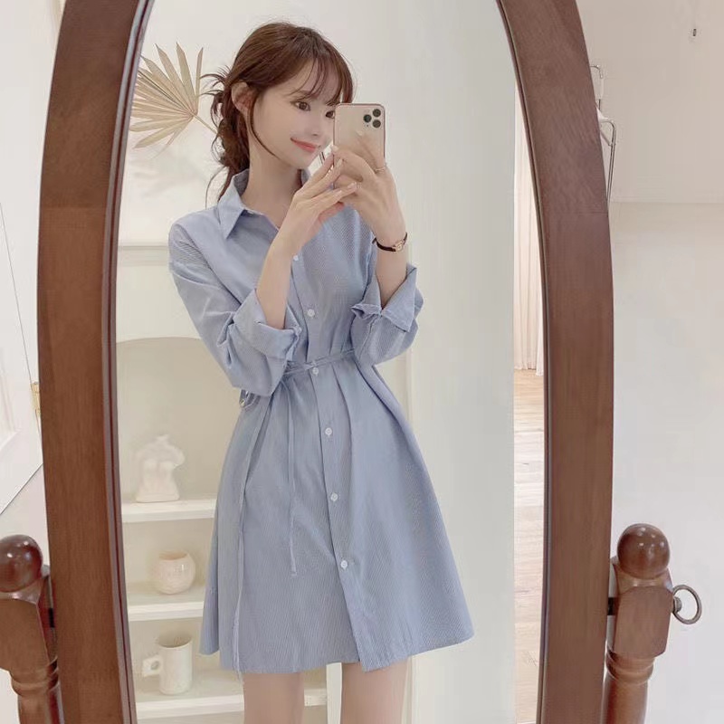 Korean style long sleeve dress best sale