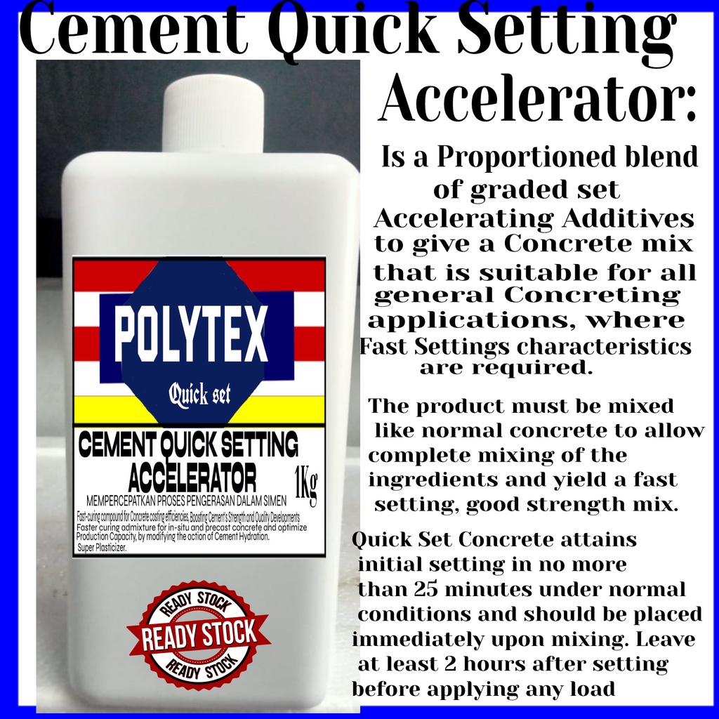 Polytex: Cement Quick Hardening and Setting Accelerator/1Kg/Personal ...