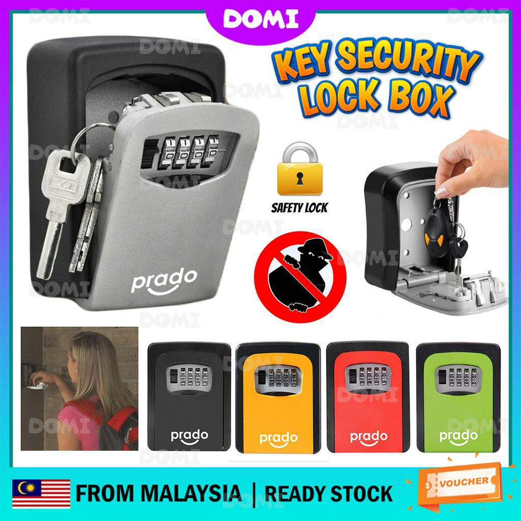 DOMI PRADO Security Key Lock Box 4-Digit Waterproof Wall Mount Homestay ...