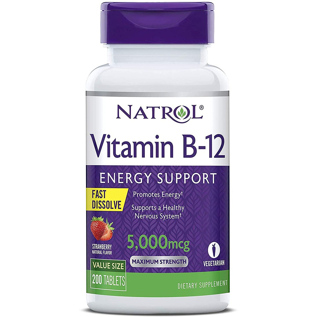 Natrol Vitamin B12 Fast Dissolve Tablets, Promotes Energy, Supports a ...