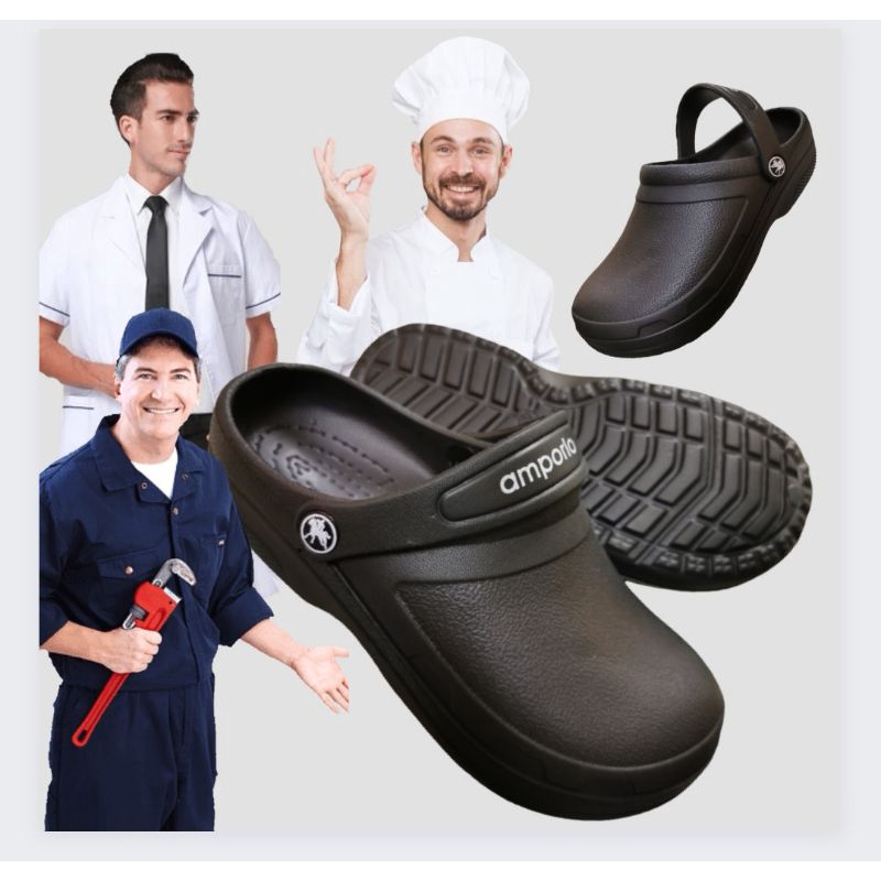 Non hole Surgical Medical clog design lightweight Sandal Men croc slip on slipper Shopee Malaysia