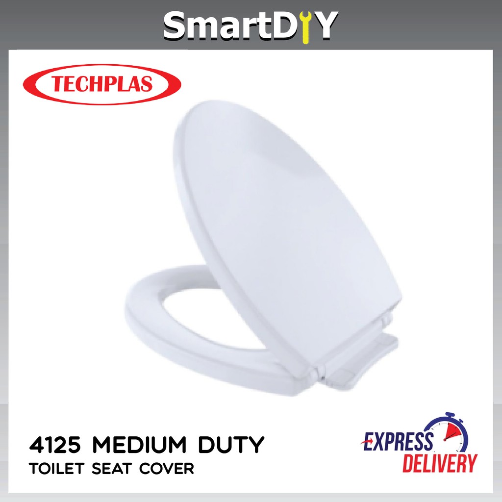 Techplas 4125 Premium Medium Duty Toilet Seat and Cover with Screws and ...