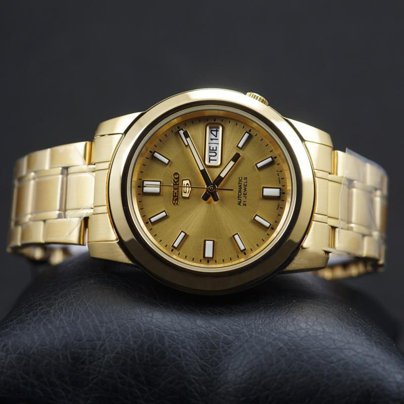 Seiko 5 SNKK20K1 Automatic See thru Back Gold Tone Dial Stainless Steel Men s Watch 1 Year Seiko Warranty Shopee Malaysia