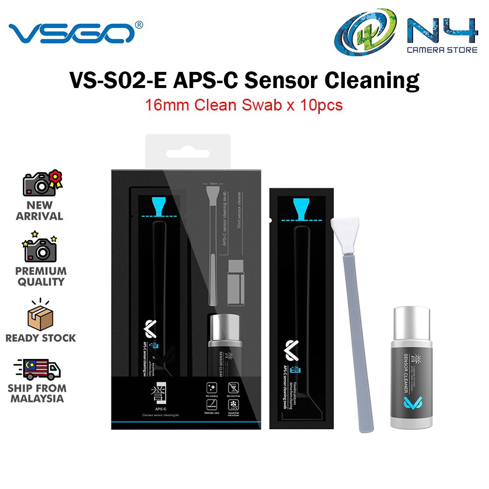VSGO VSS02E 16mm APSC Digital Camera Sensor Cleaning Kit Clean Swab × 10 with Sensor Cleaner