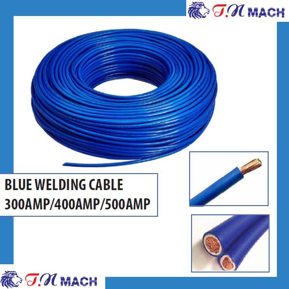 BLUE/BLACK WELDING CABLE 300AMP/400AMP/500AMP (1FT)-100% COPPER ...