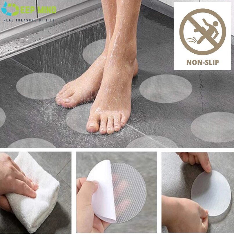DM 10pcs Anti Slip Bath Grip Round Stickers Non Slip Shower Strip Door