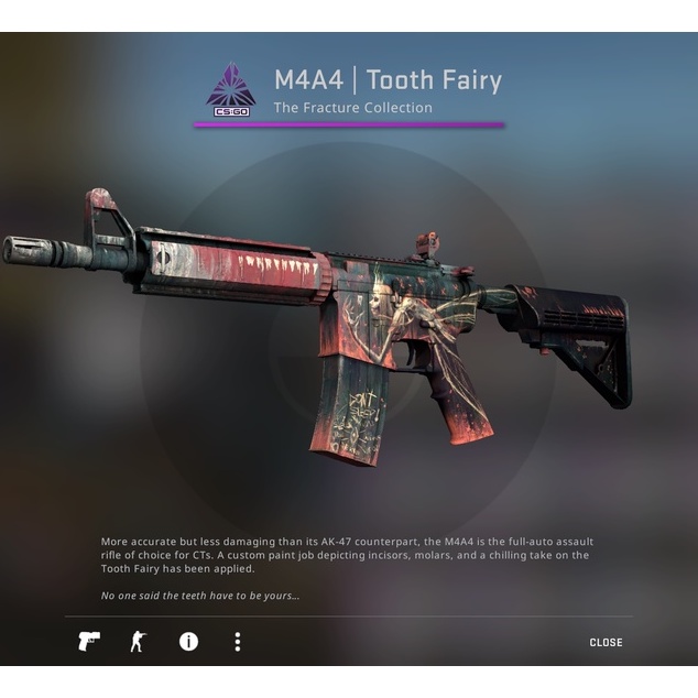 CSGO Skin M4A4 | Tooth Fairy With Foil STicker, Cosmetic, Instant Trade ...