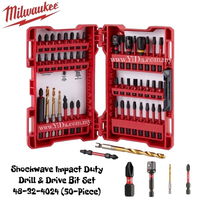 MILWAUKEE Shockwave Impact Duty Drill and Drive Bit Set 48-32-4024  (50-Piece)