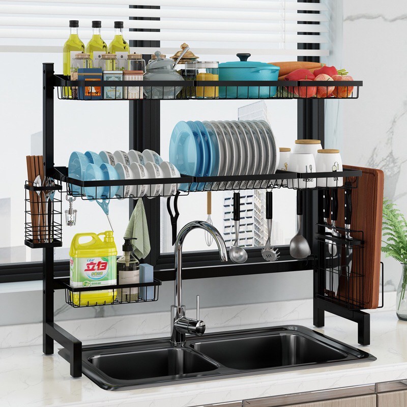 Modern H Type Black 65 85 75 95 105 CM Double Tier Stainless Steel ...