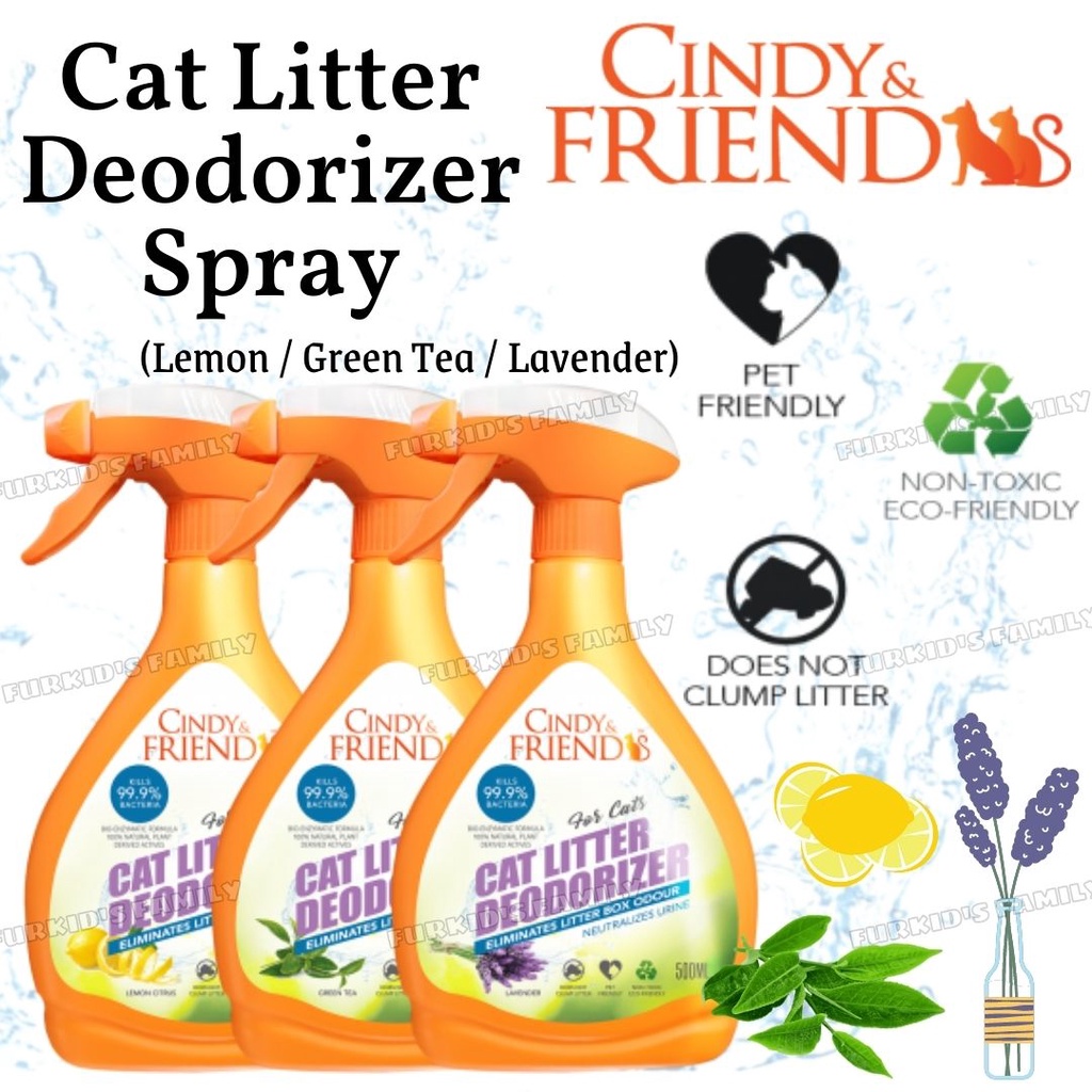 Cindy & Friends Cat Litter Deodorizer Spray 500ml Lemon/Lavender