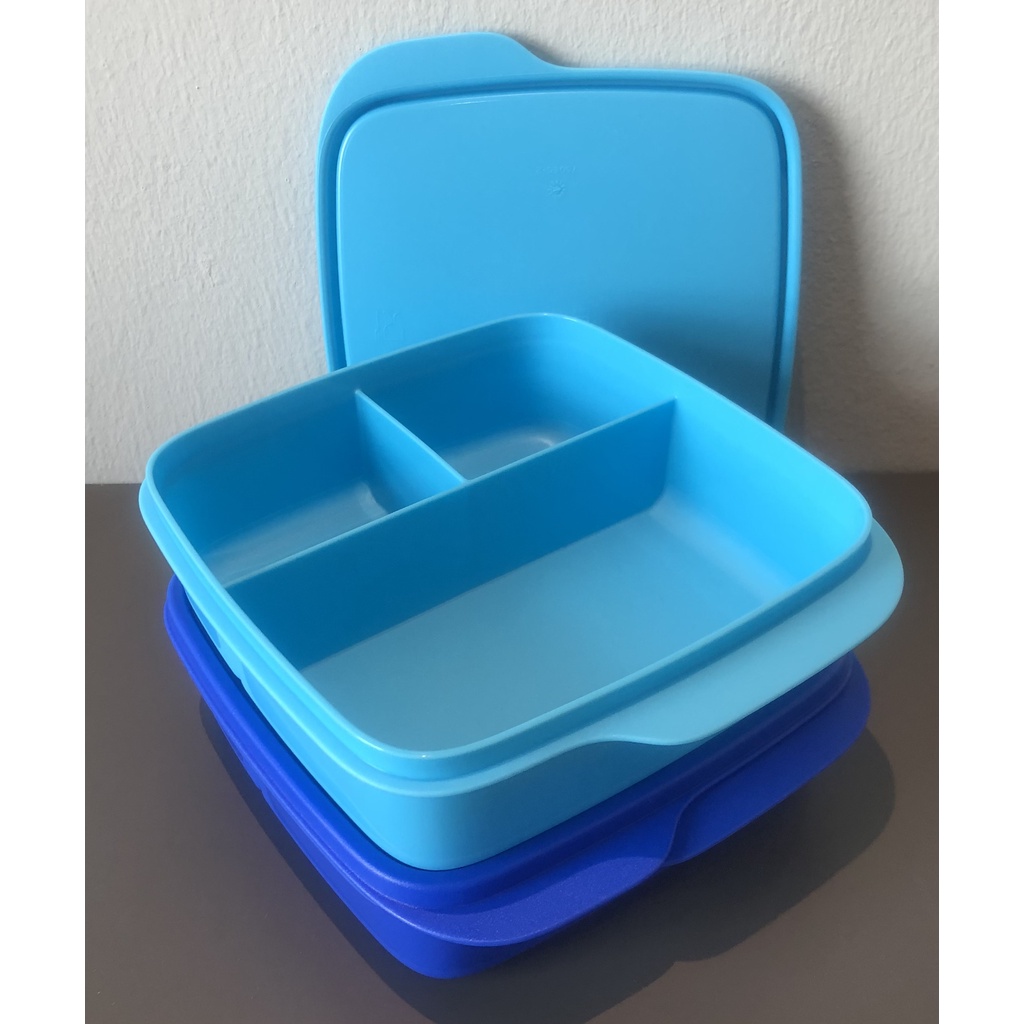 TUPPERWARE Lollitup 550ml Bekas Makanan Student Divided Lunch Box 