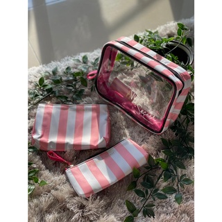 Victoria's Secret Makeup Bag Black Pink Stripes, Women's Fashion, Bags &  Wallets, Purses & Pouches on Carousell