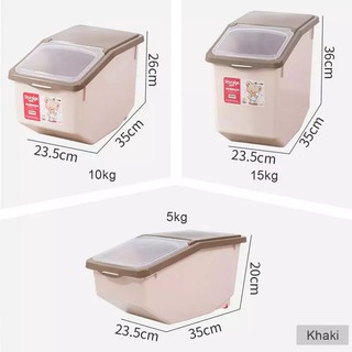 Airtight Rice dispenser rice storage container with wheels 10KG Kotak  Simpanan Beras