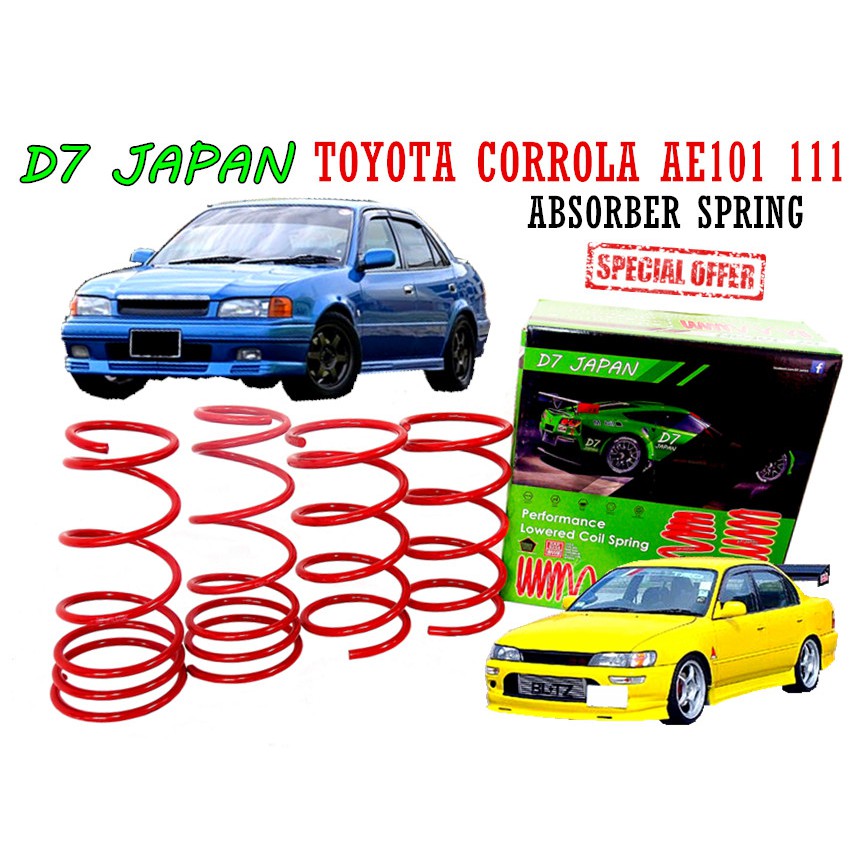 D7 JAPAN TOYOTA CORROLLA AE92 AE100 AE101 AE111 SPORT SPRING 1SET 4PC ...