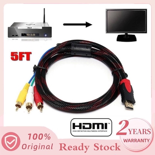 HDMI-compatible to RCA Cable HDMI-compatible Male to 3 RCA Audio Video AV  Cable for TV HDTV In Stock 1.5m