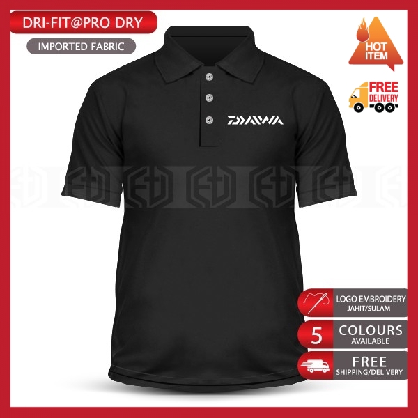 Dry Fit Daiwa Microfiber Polo T Shirt Pancing Fishing Ikan Casual Baju  Unisex T-Shirt Shirts Pakaian Sulam Murah Sale