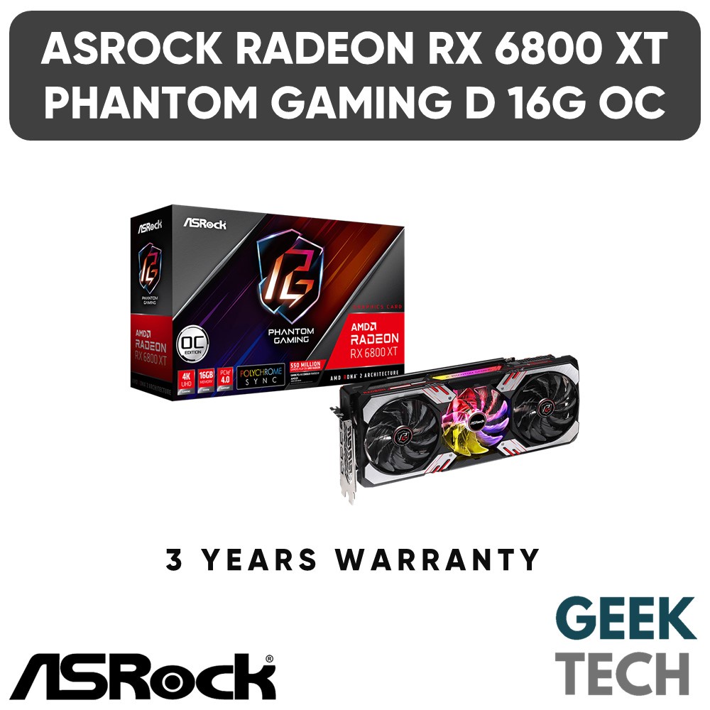 ASROCK AMD Radeon RX 6800 XT Phantom Gaming 16GB GDDR6 OC Edition | Shopee  Malaysia