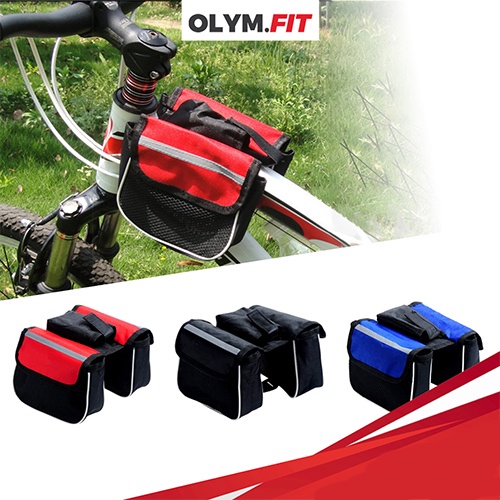 Bicycle Cycling Frame Pannier Saddle Front Tube Bag Both Side Double ...