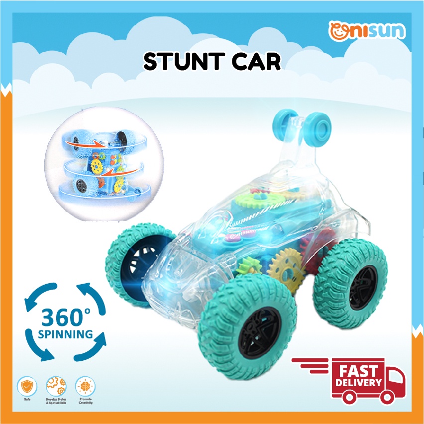 Kids Gear Stunt Car 360° Rotation Action Car Toys (Light & Music ...