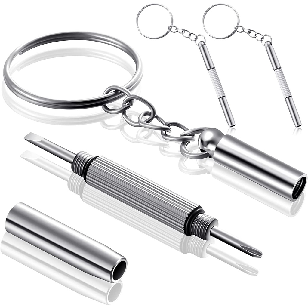 Eyeglass Screwdriver Stainless Steel Keychain Screwdriver Eyeglass