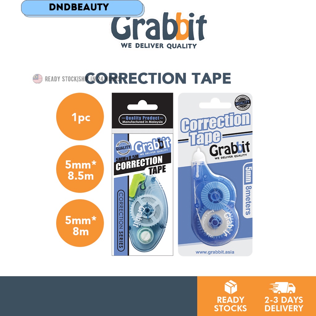 GRABBIT Correction Tape 5mm Office Student Stationery| Pemadam Pen GRAB ...