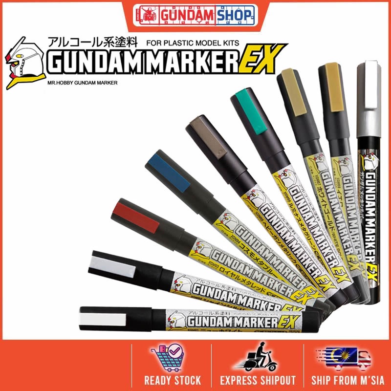 GSI Creos XGM02 EX Shine Silver Gundam Marker - Metallic Paint Marker For Model Kits & Crafts