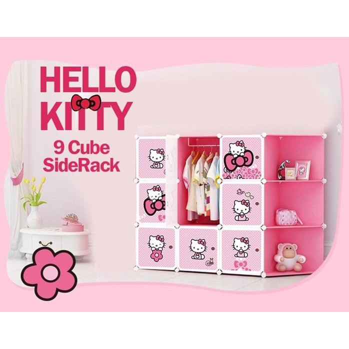 HELLO KITTY 9C DIY Rack Storage Wardrobe Corner Rack With