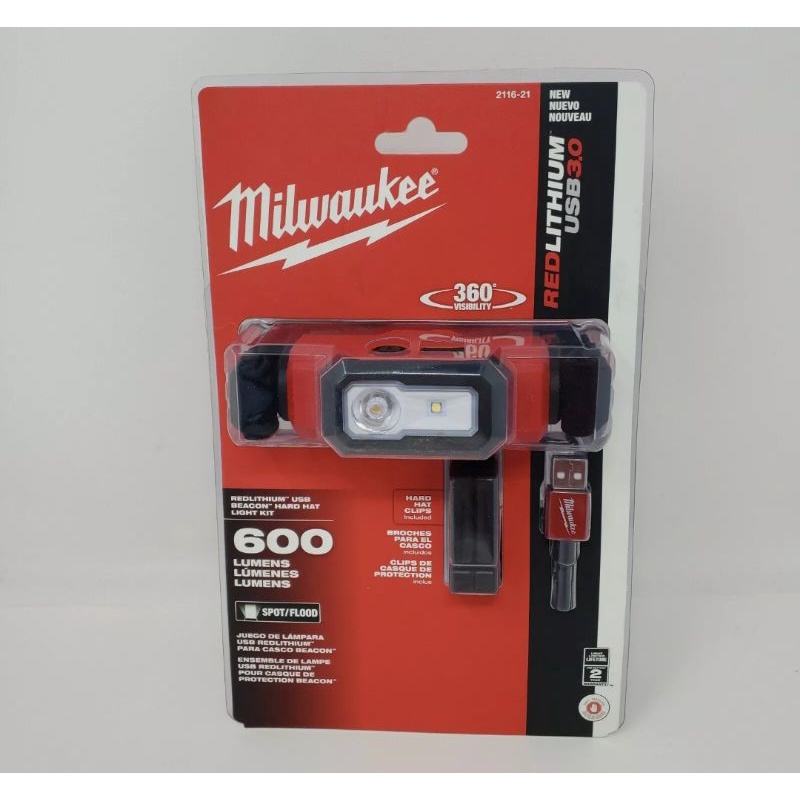 Milwaukee headlamp 2116-21 USB Rechargeable Beacon Hard Hat Light ...
